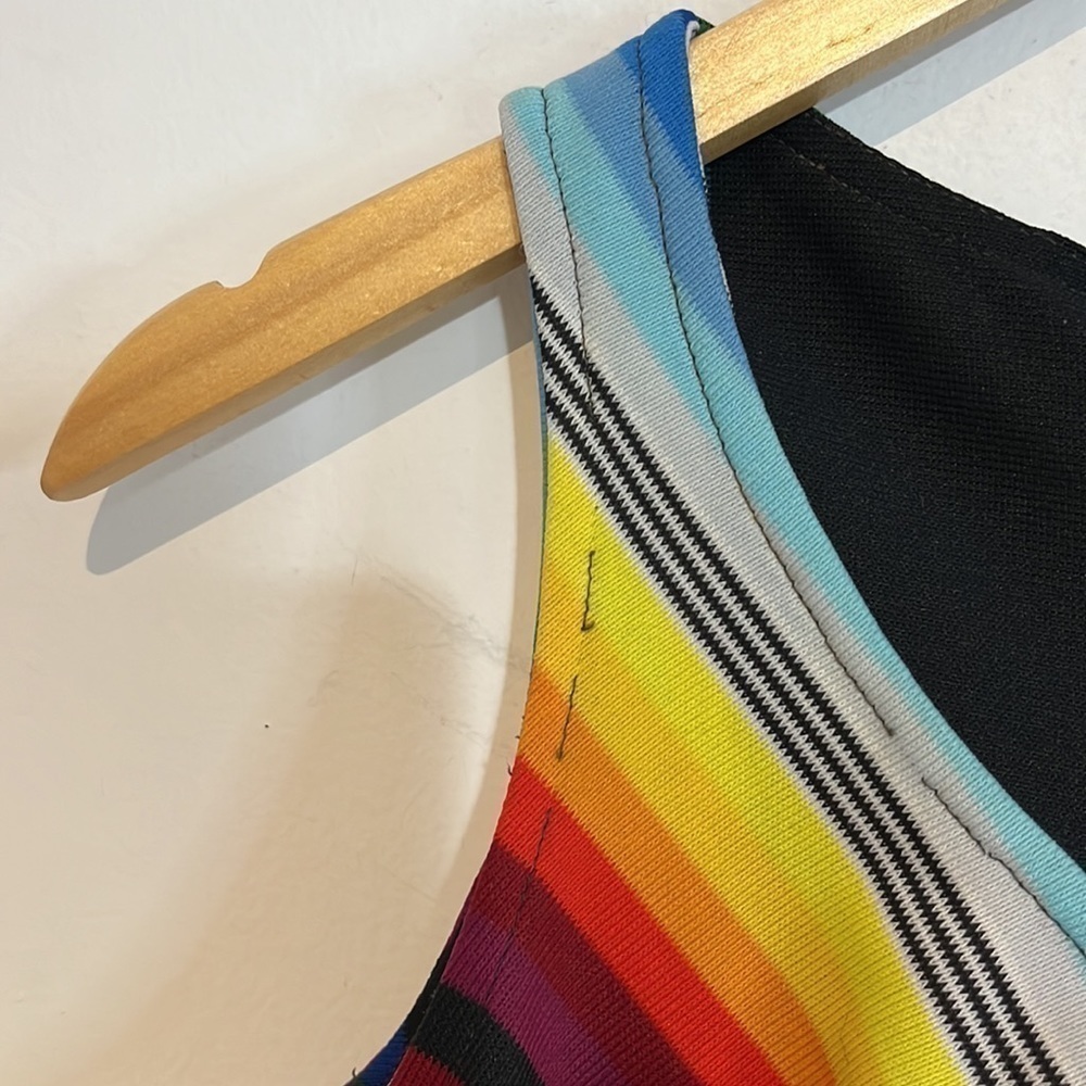 Vintage colourful, chevron style sleeveless dress, size small - Picture 11 of 11
